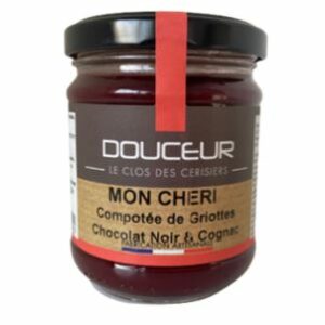 Douceur Mon chéri – Confiture extra de Griottes, Chocolat Noir et Cognac