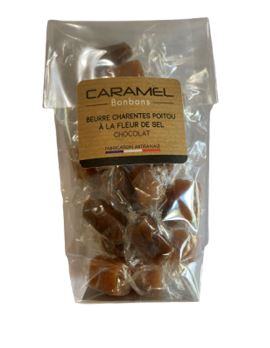 Papillotes de Caramel au Chocolat et Beurre AOP Charentes Poitou à la fleur de sel – 100g